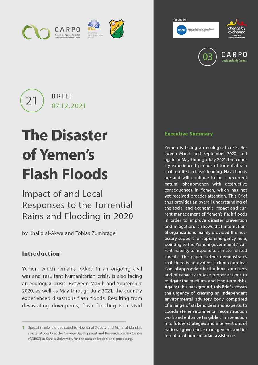 The Disaster of Yemen’s Flash Floods. Impact of and Local Responses to the Torrential Rains and Flooding in 2020
