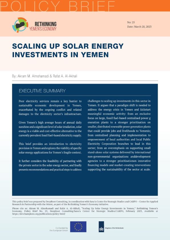 Scaling Up Solar Energy Investments in Yemen