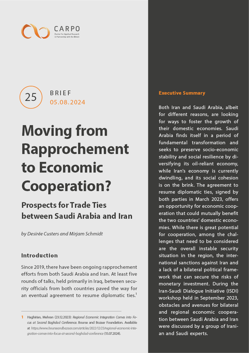 Moving from Rapprochement to Economic Cooperation? Prospects for Trade Ties between Saudi Arabia and Iran 